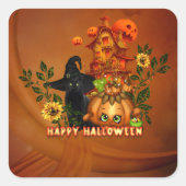 Sticker Carré Joyeux halloween (Devant)