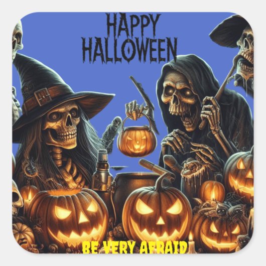 Sticker Carré Joyeux Halloween (Devant)