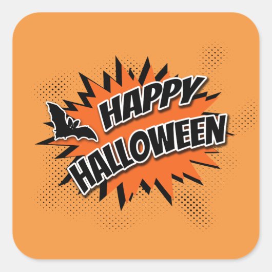 Sticker Carré Joyeux Halloween (Devant)