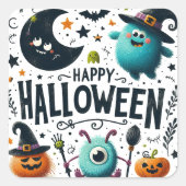 Sticker Carré Joyeux Halloween (Devant)
