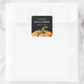 Sticker Carré Joyeux Halloween avec citrouille vintage (Sac)
