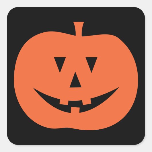 Sticker Carré Joyeux Halloween | Cute Jack-o'-lantern (Devant)