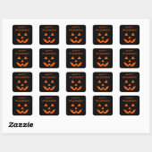 Sticker Carré Joyeux Halloween Jack O’ Lantern Face Fun Hallowee (Feuille)