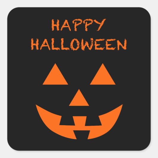 Sticker Carré Joyeux Halloween Jack O’ Lantern Face Fun Hallowee (Devant)