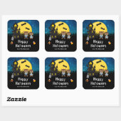 Sticker Carré Joyeux Halloween Party Werewolf Blue (Feuille)