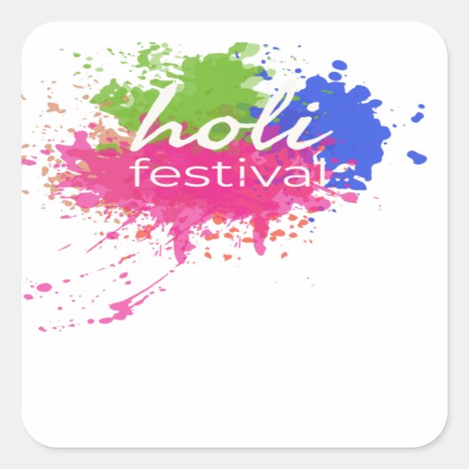 Sticker Carré Joyeux Holi (Devant)
