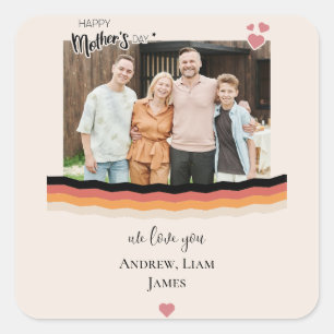 Sticker Carré Joyeux jour de mère nous t'aimons