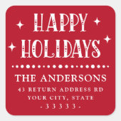 Sticker Carré Joyeux jours fériés police point frontière rouge (Devant)