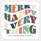 Sticker Carré Joyeux Joyeux Tout Super Noël de vacances (Devant)