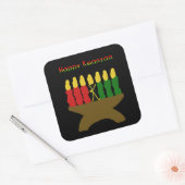 Sticker Carré Joyeux Kwanzaa Kinara (Enveloppe)