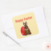 Sticker Carré Joyeux lapin au chocolat de Pâques (Enveloppe)