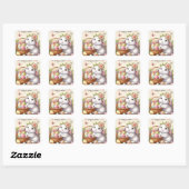 Sticker Carré Joyeux lapin de Pâques (Feuille)