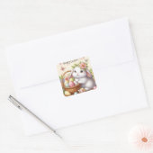 Sticker Carré Joyeux lapin de Pâques (Enveloppe)