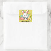Sticker Carré Joyeux Lapin de Pâques (Sac)