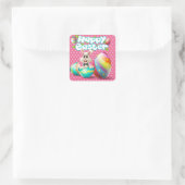 Sticker Carré Joyeux lapin de Pâques (Sac)