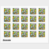 Sticker Carré Joyeux “Lapin de Pâques” (Feuille)