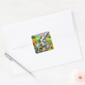 Sticker Carré Joyeux “Lapin de Pâques” (Enveloppe)