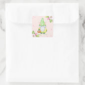 Sticker Carré Joyeux lapin de Pâques Gnome (Sac)