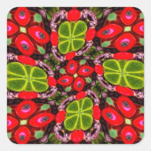 Sticker Carré Joyeux Motifs d'arbre de Noël (Devant)