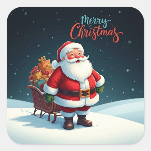 Sticker Carré Joyeux Noël (Devant)