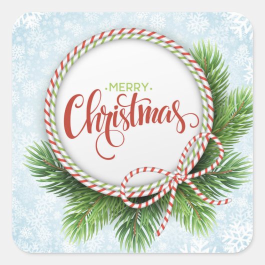 Sticker Carré Joyeux Noël (Devant)