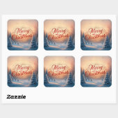 Sticker Carré Joyeux Noël (Feuille)