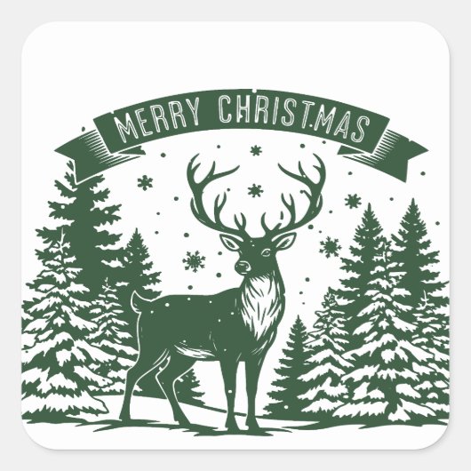 Sticker Carré Joyeux Noël (Devant)