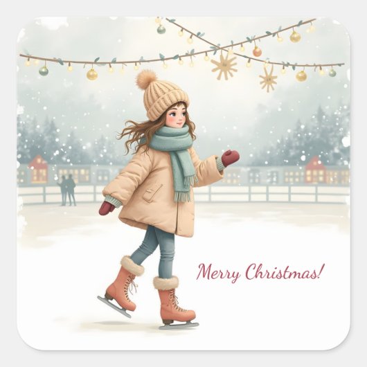 Sticker Carré Joyeux Noël ! (Devant)