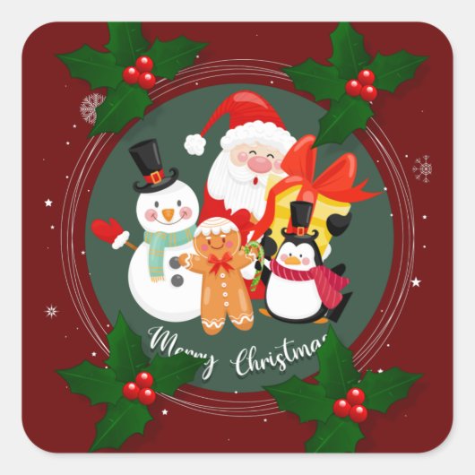 Sticker Carré Joyeux Noël (Devant)