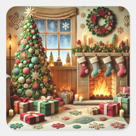 Sticker Carré Joyeux Noël (Devant)