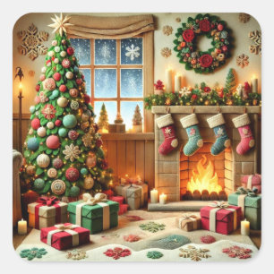 Sticker Carré Joyeux Noël