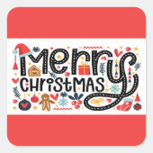 Sticker Carré Joyeux Noël (Devant)