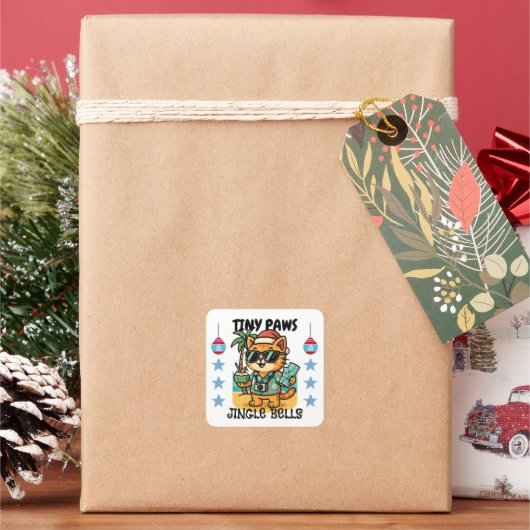 Sticker Carré Joyeux Noël (vacances)