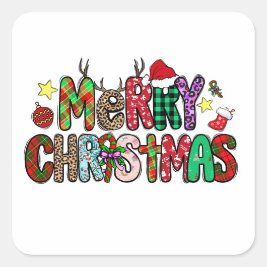 Sticker Carré Joyeux Noël (Devant)