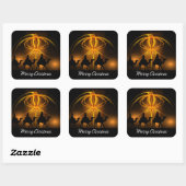 Sticker Carré Joyeux Noël 92 (Feuille)