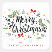 Sticker Carré Joyeux Noël à la main (Devant)