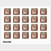 Sticker Carré Joyeux Noël Afro-Boho Coloré (Feuille)