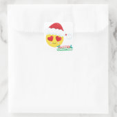 Sticker Carré Joyeux Noël Amour Emoji (Sac)