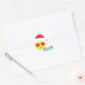 Sticker Carré Joyeux Noël Amour Emoji (Enveloppe)