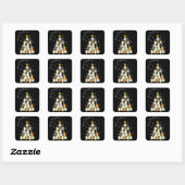 Sticker Carré Joyeux Noël Arbre à Chat (Feuille)