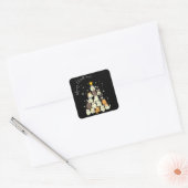 Sticker Carré Joyeux Noël Arbre à Chat (Enveloppe)