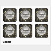 Sticker Carré Joyeux Noël Bauble (Feuille)