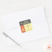 Sticker Carré Joyeux Noël boho joyeux bloc de couleurs (Enveloppe)