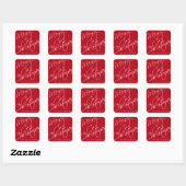 Sticker Carré Joyeux Noël Calligraphie Script Red Custom (Feuille)