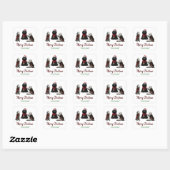 Sticker Carré Joyeux Noël Chiens (Feuille)