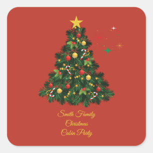 Sticker Carré Joyeux Noël Classique
