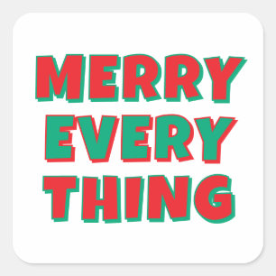 Sticker Carré Joyeux Noël Classique Unique Minimaliste Simple