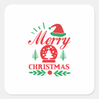 Sticker Carré Joyeux Noël d'Art de Noël