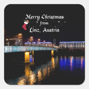 Sticker Carré Joyeux Noël de Linz, Autriche