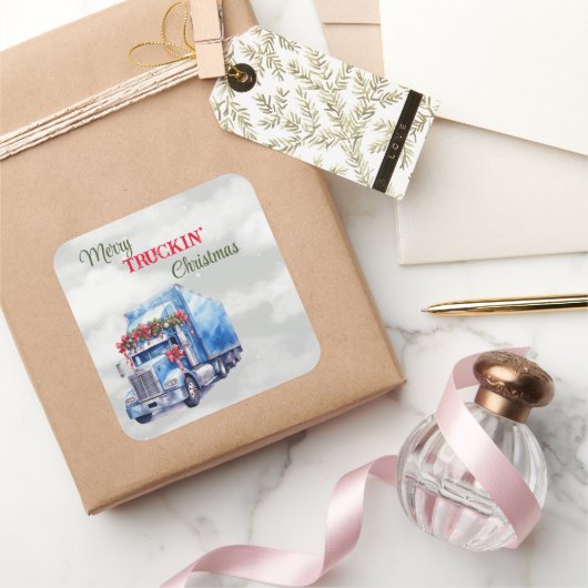 Sticker Carré Joyeux Noël de Truckin (Cadeaux)